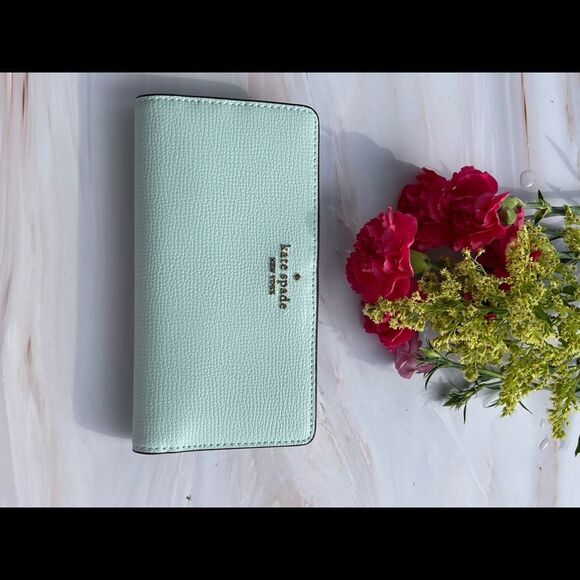 Kate spade Blue glow Cameron slim bifold wallet clutch NEW - Picture 5 of 6